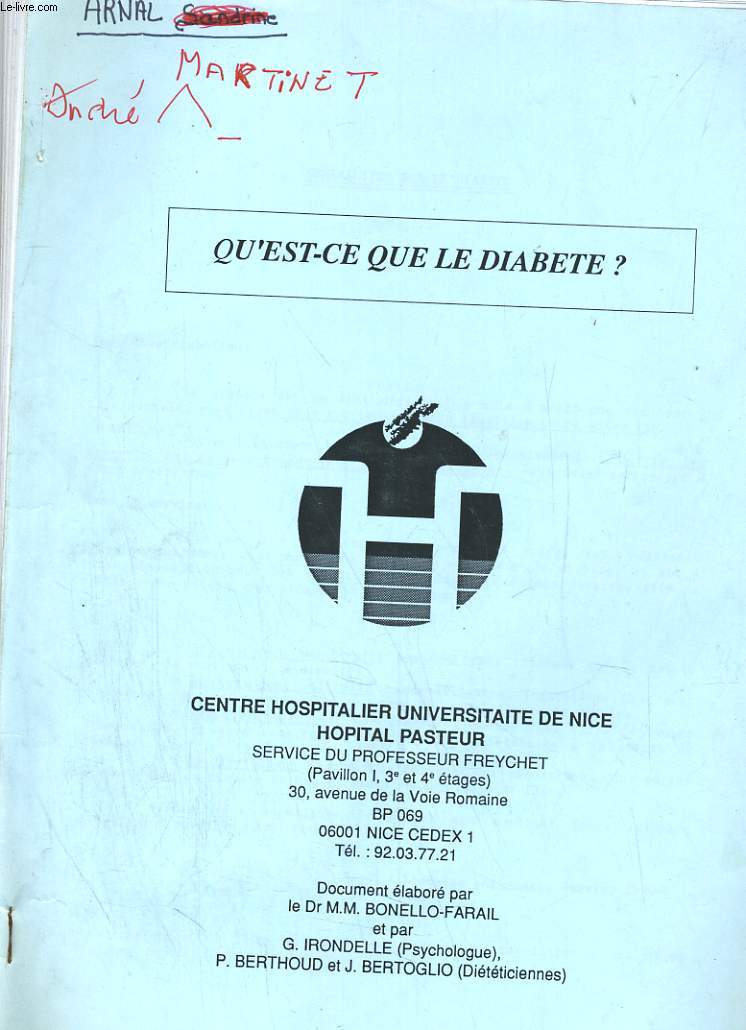 QU'EST CE QUE LE DIABETE?