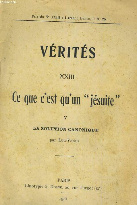 VERITES NXXIII. CE QUE C'EST QU'IN 