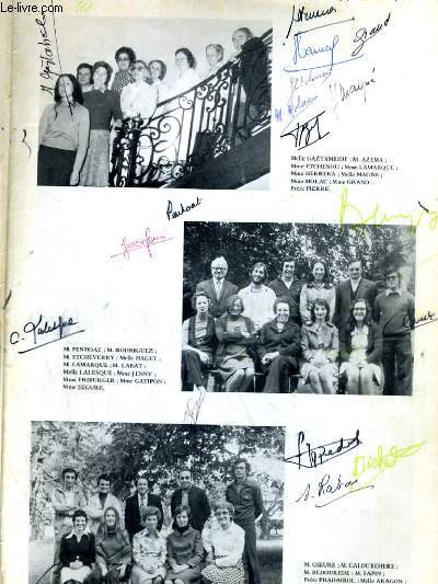 PENSIONNAT SAINT-BERNARD BAYONE 1974-1975