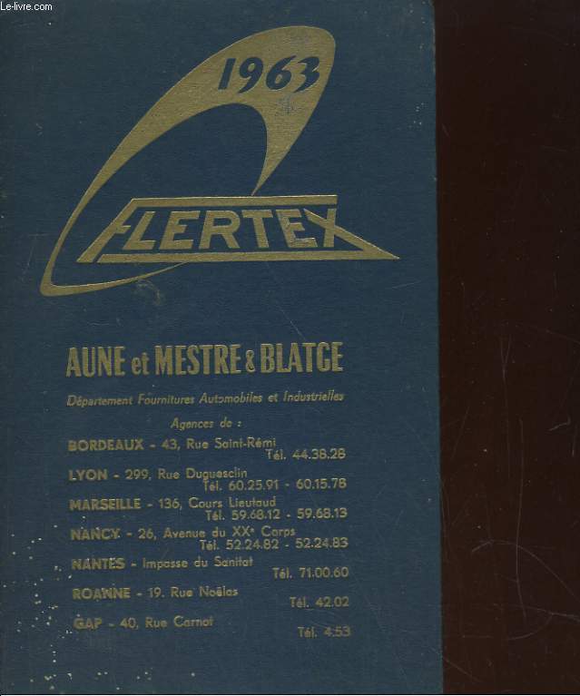 LIVRE DE CAISSE FLERTEX 1963. AUNE ET MESTRE & BLATGE