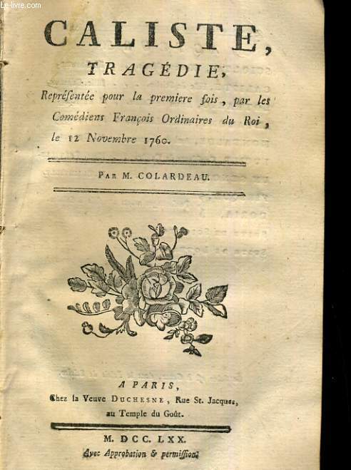 CALISTE, TRAGEDIE