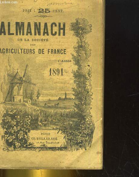 ALMANACH DE LA SOCIETE DES AGRICULTEURS DE FRANCE 2e ANNEE 1892