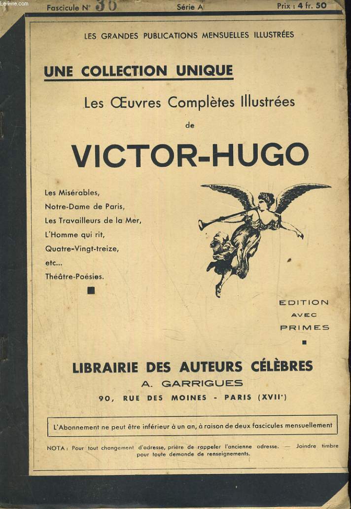 LES OEUVRES COMPLETES ILLUSTREES DE VICTOR HUGO. FASCICULE N36.