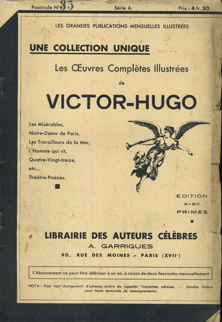 LES OEUVRES COMPLETES ILLUSTREES DE VICTOR HUGO. FASCICULE N35.