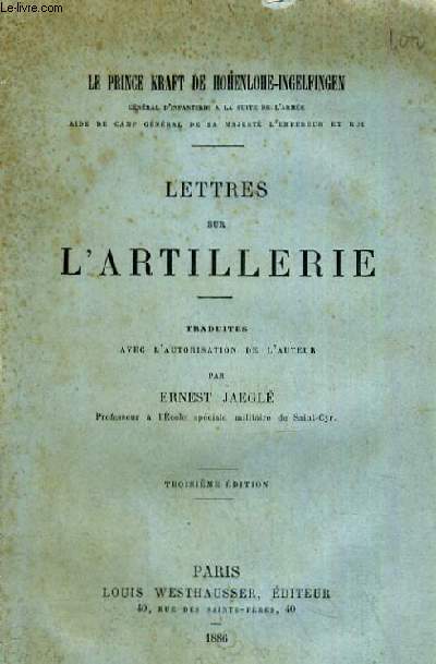 LETTRES DUR L ARTILLERIE