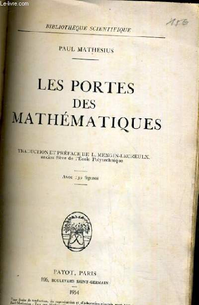 LES PORTES DES MATHEMATIQUES TRADUCTION ET PREFACE DE L. MENGIN LECREUX