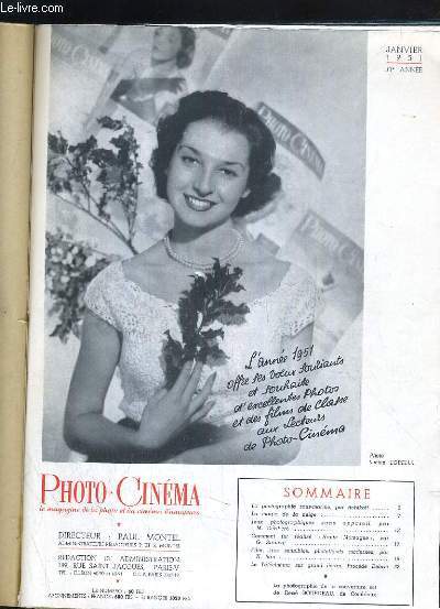ALBUM DE LA REVUE PHOTO CINEMA DE L'ANNEE 1951 31e ANNEE - 12 NUMEROS