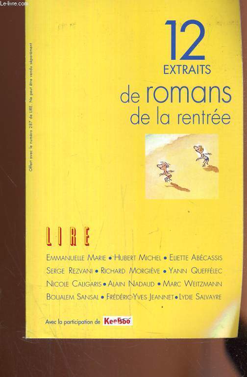 12 EXTRAITS DE ROMANS DE LA RENTREE