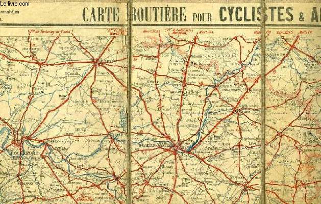 CARTE ROUTIERE POUR CYCLISTES ET AUTOMOBILISTES DU CENTRE DE LA FRANCE, SECTION SUD-OUEST (N 16)