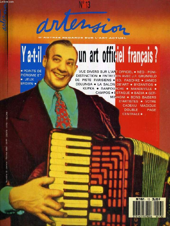 ARTENSION, N 13, JAN. -FEV. 1990, Y A-T-IL UN ART OFFICIEL FRANCAIS ?