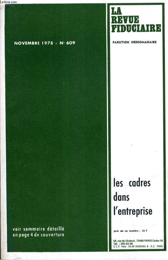 LA REVUE FIDUCIAIRE, N° 609, NOV. 1978
