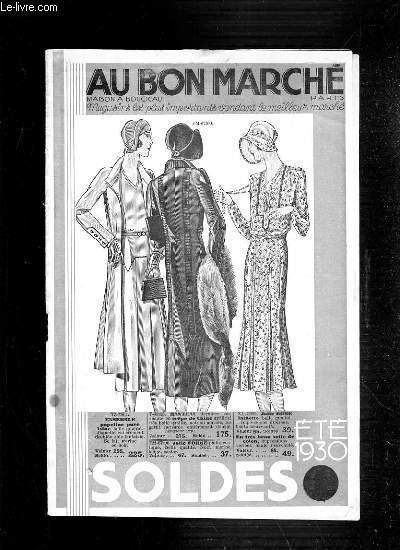 CATALOGUE - AU BON MARCHE PARIS SOLDES ETE 1930 - MAISON A.BOUCICAUT.