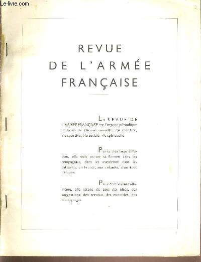 REVUE DE L'ARMEE FRANCAISE.