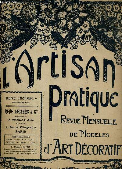 L'ARTISAN PRATIQUE DE MODELES D'ART DECORATIF - 15 ANNEE- N 155 - MAI 1922 / La reluire d'amateur, Nos gravures....