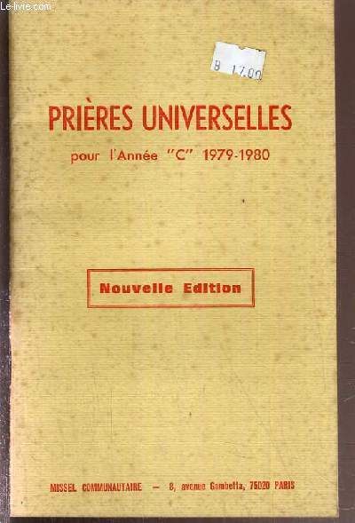 PRIERES UNIVERSELLES POUR L'ANNEE C -1979-1980.