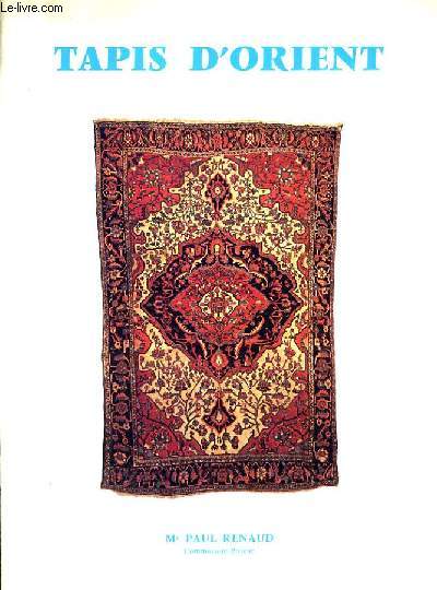 CATALOGUE DE VENTE AUX ENCHERES - NOUVEAU DROUOT - TAPIS D'ORIENT - SALLE 1 - 7 MARS 1981.