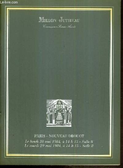 CATALOGUE DE VENTE AUX ENCHERES - NOUVEAU DROUOT - TABATIERES CHINOISES DES XVIIIe, XIXe et XXe SIECLES - SALLE 8 - 28 et 29 MAI 1984.