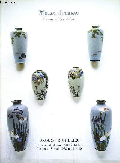 CATALOGUE DE VENTE AUX ENCHERES - DROUOT RICHELIEU - EXTREME-ORIENT - SALLE 6 - 4 et 5 MAI 1988.