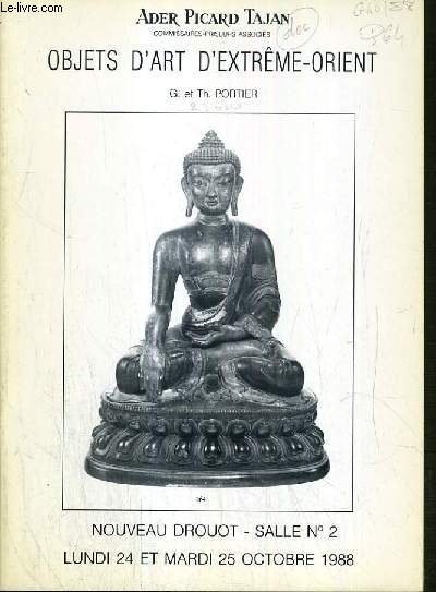 CATALOGUE DE VENTE AUX ENCHERES - NOUVEAU DROUOT - OBJETS D'ART D'EXTREME-ORIENT - SALLE 2 - 24 et 25 OCTOBRE 1988.