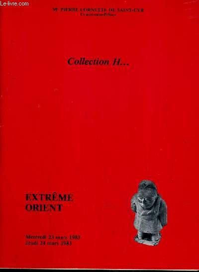 CATALOGUE DE VENTE AUX ENCHERES - NOUVEAU DROUOT - COLLECTION H... - EXTREME-ORIENT - SALLE 16 - 23 et MARS 1983.