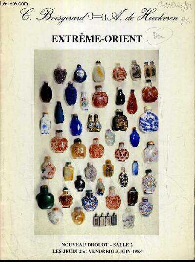 CATALOGUE DE VENTE AUX ENCHERES - NOUVEAU DROUOT - EXTREME-ORIENT - SALLE 2 - 3 JUIN 1983.