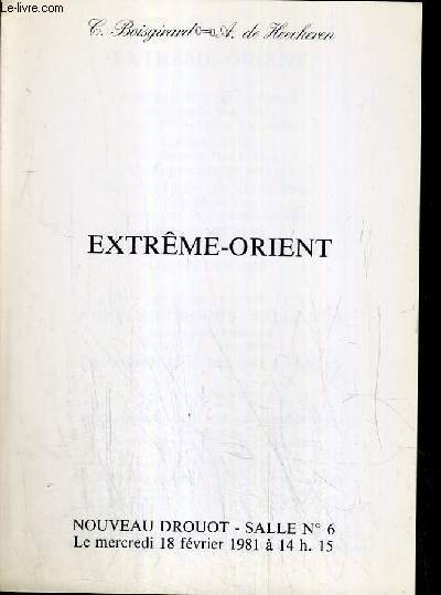 CATALOGUE DE VENTE AUX ENCHERES - NOUVEAU DROUOT - EXTREME-ORIENT - SALLE 6 - 18 FEVRIER 1981.