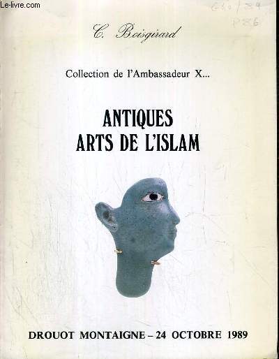 CATALOGUE DE VENTE AU ENCHERE - DROUOT MONTAIGNE - COLLECTION DE L'AMBASSADEUR X - ANCIENNE COLLECTION J. MATOSSIAN - J. POZZI - N. LANDAU - ANTIQUES - ARTS DE L'ISLAM - SALLE BOURDELLE - 24 OCTOBRE 1989