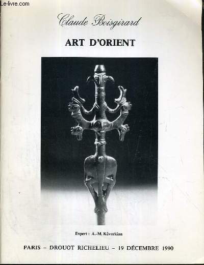 CATALOGUE DE VENTE AU ENCHERE - DROUOT RICHELIEU - ART D'ORIENT - SALLE 11 - 19 DECEMBRE 1990