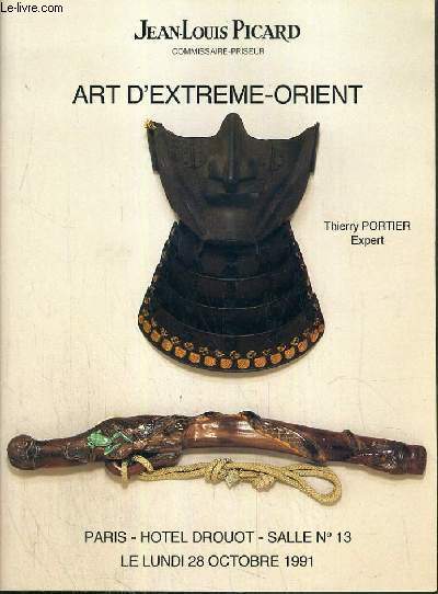 CATALOGUE DE VENTE AUX ENCHERES - HOTEL DROUOT - ART D'EXTREME-ORIENT - ARMES JAPONAISES - EPPEES CHINOISES - GARNITURES DE SABRE - SALLE 13 - 28 OCTOBRE 1991.