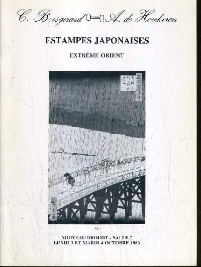 CATALOGUE DE VENTE AUX ENCHERES - NOUVEAU DROUOT - ESTAMPES JAPONAISES - EXTREME-ORIENT - SALLE 2 - 3 et 4 OCTOBRE 1983.