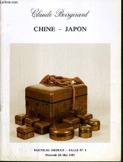 CATALOGUE DE VENTE AUX ENCHERES - NOUVEAU DROUOT - CHINE - JAPON - JADES ARCHAIQUES - TABATIERES - SALLE 1 - 20 MAI 1987.