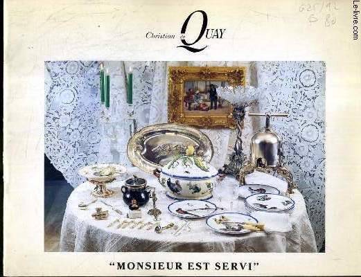 CATALOGUE DE VENTE AUX ENCHERES - DROUOT RICHELIEU - MONSIEUR EST SERVI - OBJETS DE GASTRONOMIE: CURIOSITES, PORCELAINES, FAIENCES, COUVERTS... - SALLE 9 - 24 et 25 MAI 1992.