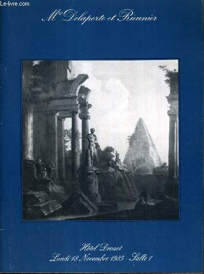 CATALOGUE DE VENTE AUX ENCHERES - HOTEL DROUOT - TABLEAUX ANCIENS - DESSINS ET TABLEAUX MODERNES - ESTAMPES MODERNES - SALLE 1 - 18 NOVEMBRE 1985.