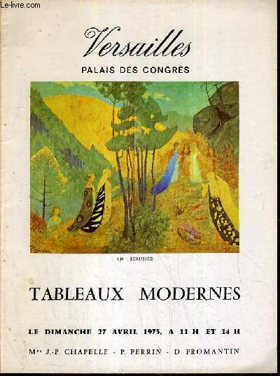CATALOGUE DE VENTE AUX ENCHERES - VERSAILLE PALAIS DES CONGRES - TABLEAUX MODERNES - 27 AVRIL 1975.