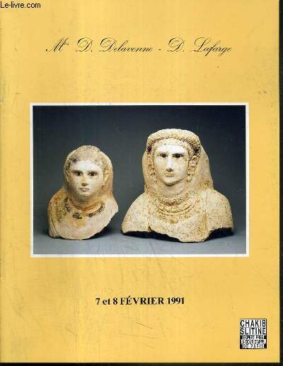 CATALOGUE DE VENTE AUX ENCHERES - DROUOT RICHELIEU - ARCHEOLOGIE - EGYPTE, GRECE, ROME, PHENICIE - SALLE 8 - 7 et 8 FEVRIER 1991.