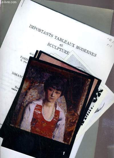 CATALOGUE DE VENTE AUX ENCHERES - HOTEL DROUOT - IMPORTANTS TABLEAUX MODERNES ET SCULPTURES - SALLES 5 et 6 - 19 NOVEMBRE 1989.
