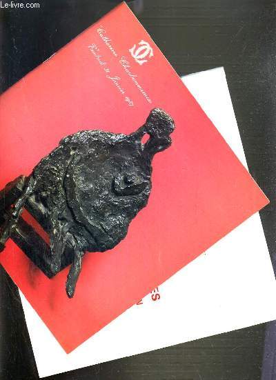 LOT DE 2 CATALOGUES DE VENTE AUX ENCHERES - DROUOT - TABLEAUX - SCULPTURES - 30 JANVIER et 16 MARS 1987.