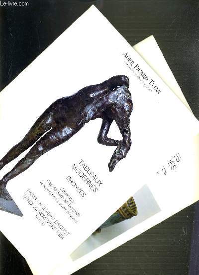 LOT DE 2 CATALOGUES DE VENTE AUX ENCHERES - NOUVEAU DROUOT - TABLEAUX MODERNES - BRONZES - COLLECTION CLAUDE-RAPHAEL LEYGUES ET APPARTENANT A DIVERS AMATEURS - 26 NOVEMBRE et 14 DECEMBRE 1984.