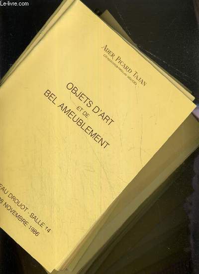 LOT DE 43 CATALOGUES - DROUOT - OBJETS D'ART ET DE BEL AMEUBLEMENT / 26 MARS - 11-23 MAI - 11-17-18-23 JUIN-20 OCT -21 NOV. 22 DEC. 1980 - 21 DEC. 1981 - 21 DEC. 1982 - 4-25 FEV. - 22 AVRIL - 19-27 OCT. - 21 DEC.1983 - 15 JUIN - 3-10-19 OCT.....