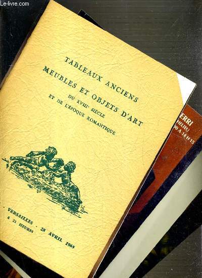 LOT DE 5 CATALOGUES - DROUOT - TABLEAUX ANCIENS - MEUBLES ET OBJETS D'ART / BLACHE- 28 AVRIL 1965, DAUSSY/RICQLES - 4 JUILLET 1990, FERRI-10 AVRIL 1990, IONESCO-18 OCT. 1988, CHAYETTE-13 JUIN 1990.