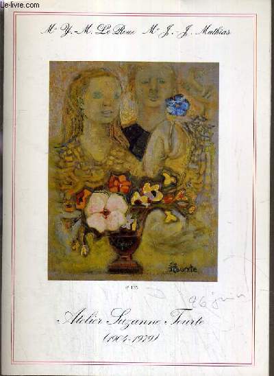 CATALOGUE DE VENTE AUX ENCHERES - NOUVEAU DROUOT - ATELIER SUZANNE TOURTE (1904-1979) - SALLE 15 - 26 JUIN 1985.