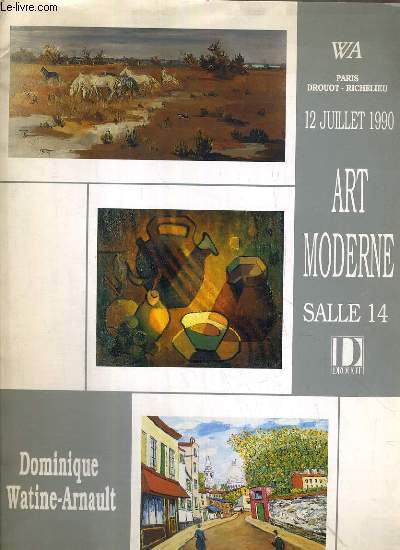 CATALOGUE DE VENTE AUX ENCHERES - DROUOT RICHELIEU - ART MODERNE - SALLE 14 - 12 JUILLET 1990.