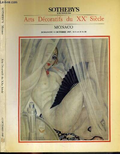 CATALOGUE DE VENTE AUX ENCHERES - MONACO - ARTS DECORATIFS DU XXe SIECLE - 11 OCTOBRE 1987.