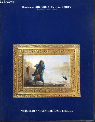 CATALOGUE DE VENTE AUX ENCHERES - DROUOT RICHELIEU - TABLEAUX MODERNES ET ENSEMBLE D'OEUVRES ORIENTALISTES - ART NOUVEAU - ART DECO - SALLE 2 - 7 NOVEMBRE 1990.