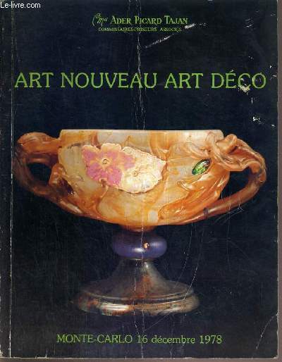 CATALOGUE DE VENTE AUX ENCHERES - MONTE-CARLO - ART NOUVEAU - ART DECO - 16 DECEMBRE 1978.
