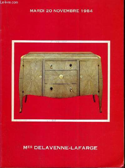 CATALOGUE DE VENTE AUX ENCHERES - DROUOT - TABLEAUX MODERNES - ART DECO - ART NOUVEAU - SALLE 10 - 20 NOVEMBRE 1984.