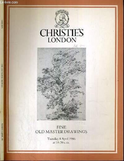 CATALOGUE DE VENTE AUX ENCHERES - LONDON - FINE OLD MASTER DRAWINGS - 8 APRIL 1986 / TEXTE EN ANGLAIS.