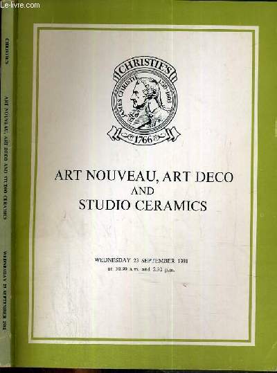 CATALOGUE DE VENTE AUX ENCHERES - LONDON - LONDON - ART NOUVEAU - ART DECO AND STUDIO CERAMICS - 23 SEPTEMBER 1981 / TEXTE EN ANGLAIS.