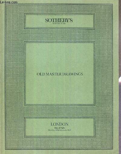 CATALOGUE DE VENTE AUX ENCHERES - LONDON - OLD MASTER DRAWINGS - 18 FEBRUARY 1991 / TEXTE EN ANGLAIS.