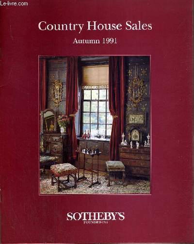 CATALOGUE DE VENTE AUX ENCHERES - LONDON - COUNTRY HOUSE SALES - AUTUMN 1991 / TEXTE EN ANGLAIS.